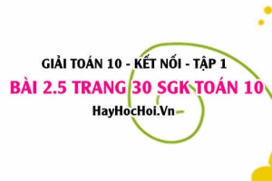 Giải bài 2.5 trang 30 Toán 10 Tập 1 SGK Kết nối tri thức